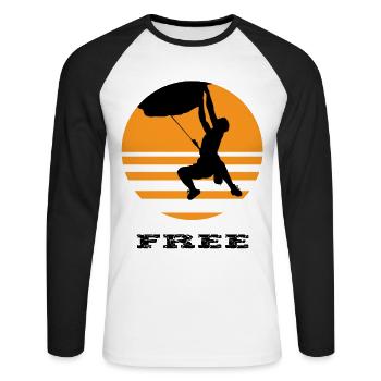 climbing - Unisex Baseballshirt langarm - Weiß/Schwarz - Vorne - Nik (191cm)