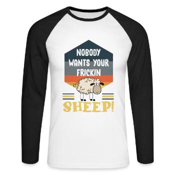 Board game, settlers board game, board game - Unisex Long Sleeve Baseball T-Shirt - white/black - Front - Nik (191cm)