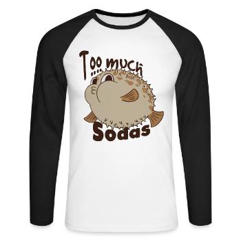 Soda Addict - Unisex Long Sleeve Baseball T-Shirt - white/black - Front - Nik (191cm)