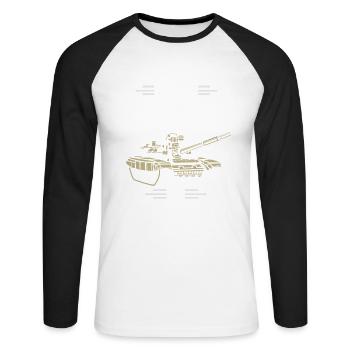 Tank driver military veteran army gift - Unisex Long Sleeve Baseball T-Shirt - white/black - Front - Nik (191cm)