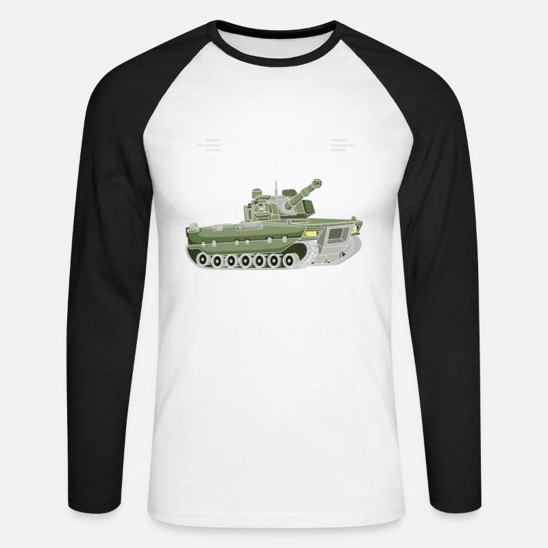 Armee Panzer Veteran Militär Geschenk - Unisex Baseballshirt langarm - Weiß/Schwarz