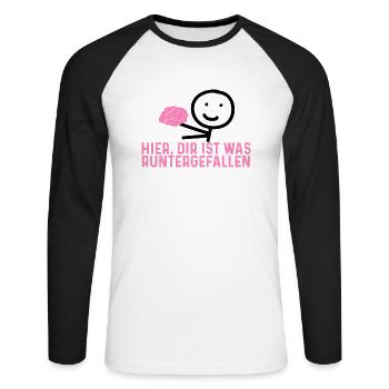 Dir Ist Was Runtergefallen Lustiges Kiffer Joint - Unisex Baseballshirt langarm - Weiß/Schwarz - Vorne - Nik (191cm)