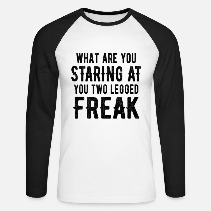AMPUTEE: Two legged Freak - Unisex Baseballshirt langarm - Weiß/Schwarz