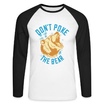 Strong as a bear - Don't nudge - Unisex Long Sleeve Baseball T-Shirt - white/black - Front - Nik (191cm)
