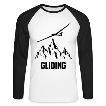 Pilote de planeur planeur planeur - T-shirt baseball manches longues Homme - blanc/noir - Devant - Nik (191cm)