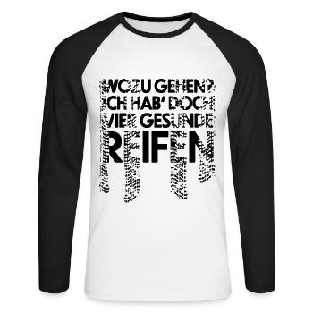 Autofahrer 4x4 Allrad Autofreak Schrauber Lustig - Unisex Baseballshirt langarm - Weiß/Schwarz - Vorne - Nik (191cm)