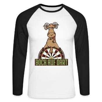 Darten Dartspieler Bock auf Dart Dartspieler Spiel - Unisex Baseballshirt langarm - Weiß/Schwarz - Vorne - Nik (191cm)