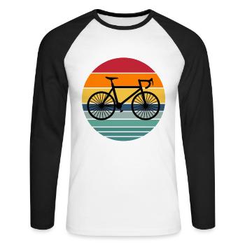 Cadeau de vélo drôle disant sur le cyclisme - T-shirt baseball manches longues Homme - blanc/noir - Devant - Nik (191cm)