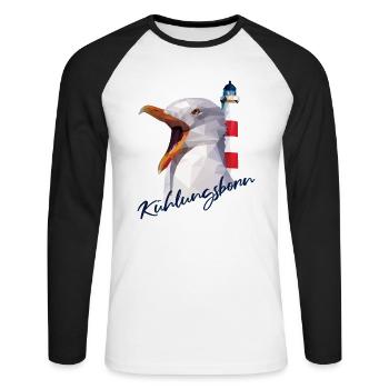 Kühlungsborn Baltic Sea coast beach souvenir gift - Unisex Long Sleeve Baseball T-Shirt - white/black - Front - Nik (191cm)