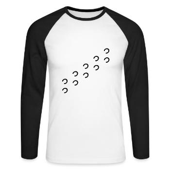 Drôle de chevaux et l’équitation rengaine comme un cadeau - T-shirt baseball manches longues Homme - blanc/noir - Devant - Nik (191cm)