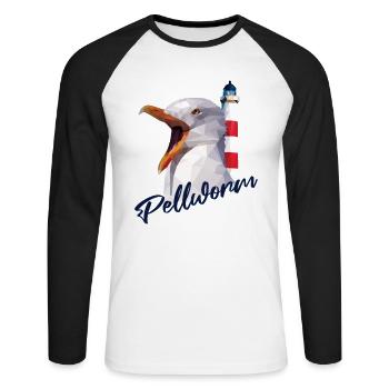 Pellworm North Sea Island Holiday Gift Souvenir - Unisex Long Sleeve Baseball T-Shirt - white/black - Front - Nik (191cm)