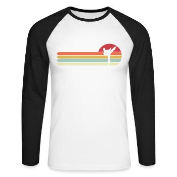 Retro Vintage Karate Gift for Dad, Funny Karate - Unisex Long Sleeve Baseball T-Shirt - white/black - Front - Nik (191cm)