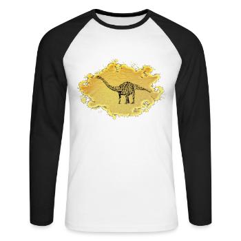 Dinosaurs - Unisex Long Sleeve Baseball T-Shirt - white/black - Front - Nik (191cm)