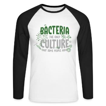 Biology, Biology Chemistry, Genetics, - Unisex Long Sleeve Baseball T-Shirt - white/black - Front - Nik (191cm)