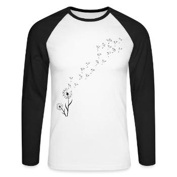 Pissenlit pissenlit - T-shirt baseball manches longues Homme - blanc/noir - Devant - Nik (191cm)