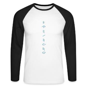 Freiburg - Unisex Baseballshirt langarm - Weiß/Schwarz - Vorne - Nik (191cm)