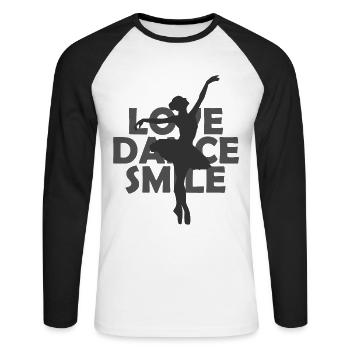 Ballet ballet ballet-ballet sort - T-shirt baseball manches longues Homme - blanc/noir - Devant - Nik (191cm)