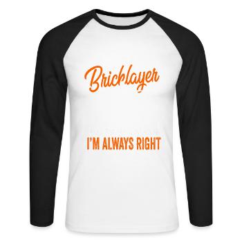 Maurer Artisan Maurer - T-shirt baseball manches longues Homme - blanc/noir - Devant - Nik (191cm)