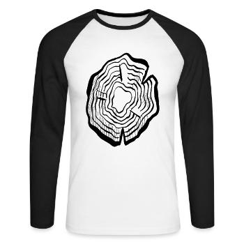 Baumringe - Unisex Baseballshirt langarm - Weiß/Schwarz - Vorne - Nik (191cm)