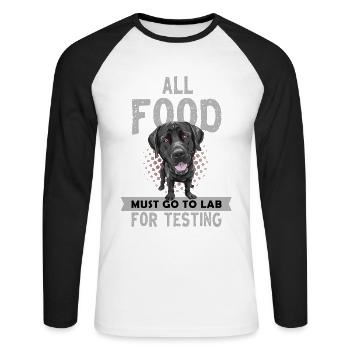Labrador, Labrador Dog, Dog Owner, - Unisex Long Sleeve Baseball T-Shirt - white/black - Front - Nik (191cm)