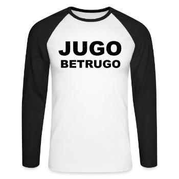 Jugo Betrugo Lustiges Balkan Jugoslawien Geschenk - Unisex Baseballshirt langarm - Weiß/Schwarz - Vorne - Nik (191cm)