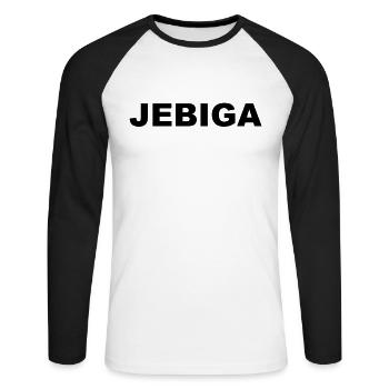 Jebiga - Drôle de Balkan Jugo Yougoslavie Cadeau - T-shirt baseball manches longues Homme - blanc/noir - Devant - Nik (191cm)