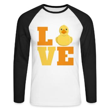 Amour de bain Canard - T-shirt baseball manches longues Homme - blanc/noir - Devant - Nik (191cm)