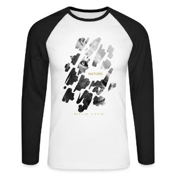 Nature - Unisex Long Sleeve Baseball T-Shirt - white/black - Front - Nik (191cm)