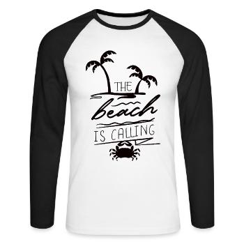 Summer Party Beach Festival Holiday Shirt - Unisex Long Sleeve Baseball T-Shirt - white/black - Front - Nik (191cm)
