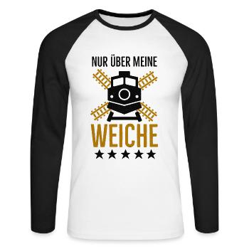 Weiche Lokführer lustige Eisenbahner Sprüche - Unisex Baseballshirt langarm - Weiß/Schwarz - Vorne - Nik (191cm)