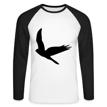 Bird Eagle Birds Fly - Unisex Long Sleeve Baseball T-Shirt - white/black - Front - Nik (191cm)