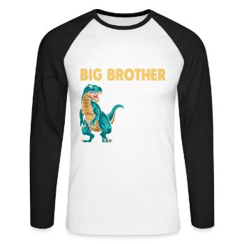 I am the big brother - Unisex Long Sleeve Baseball T-Shirt - white/black - Front - Nik (191cm)