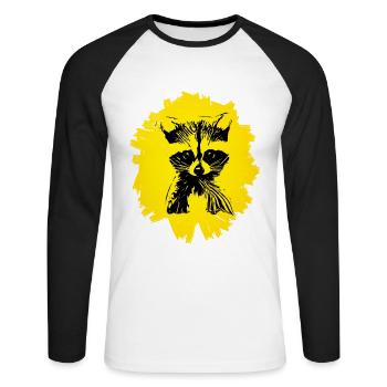 Rat de lavage - T-shirt baseball manches longues Homme - blanc/noir - Devant - Nik (191cm)