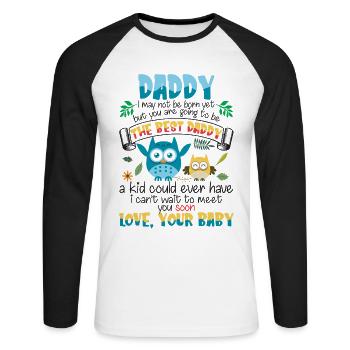 The Best Daddy Owls Bodysuit Father's Day - Unisex Baseballshirt langarm - Weiß/Schwarz - Vorne - Nik (191cm)
