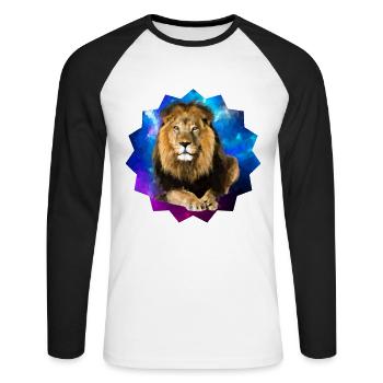 lion - Unisex Long Sleeve Baseball T-Shirt - white/black - Front - Nik (191cm)