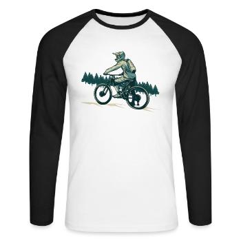Vélos vélos vélo rétro vélo - T-shirt baseball manches longues Homme - blanc/noir - Devant - Nik (191cm)
