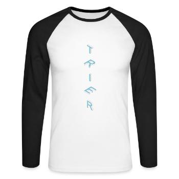 Trier - Unisex Long Sleeve Baseball T-Shirt - white/black - Front - Nik (191cm)