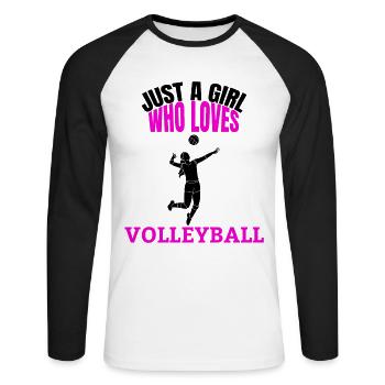 Volley-ball volleyball fille de beach volley - T-shirt baseball manches longues Homme - blanc/noir - Devant - Nik (191cm)