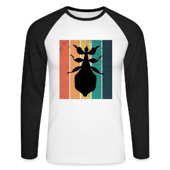 Wandelndes Blatt Wandelnde Blätter Insekt - Unisex Baseballshirt langarm - Weiß/Schwarz - Vorne - Nik (191cm)