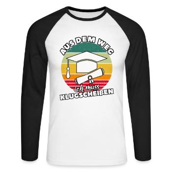 Doktortitel Doktorand Doktor Promotion Geschenk - Unisex Baseballshirt langarm - Weiß/Schwarz - Vorne - Nik (191cm)