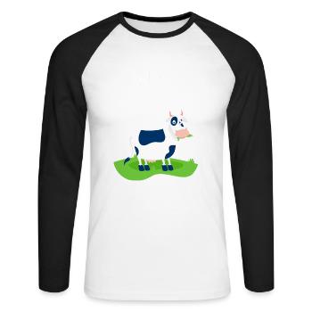 Ich Würde Jetzt Lieber Meine Kühe Melken Geschenk - Unisex Baseballshirt langarm - Weiß/Schwarz - Vorne - Nik (191cm)