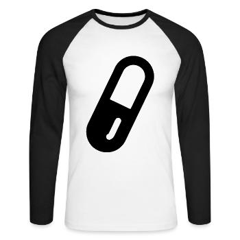 Pille Medizin Medikament - Unisex Baseballshirt langarm - Weiß/Schwarz - Vorne - Nik (191cm)
