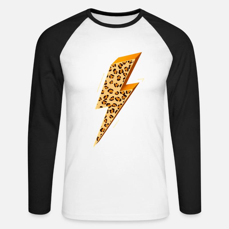 Lightning, Lightning Bolt, Lightning Strike, - Unisex Long Sleeve Baseball T-Shirt - white/black