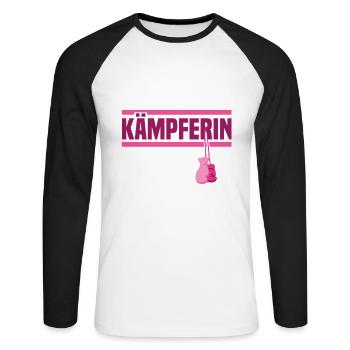 Brustkrebs Bewusstsein Kämpferin Mutter - Unisex Baseballshirt langarm - Weiß/Schwarz - Vorne - Nik (191cm)