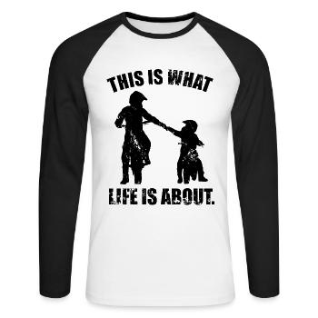 Motocross Supercross Father & Son Motorsport - Unisex Long Sleeve Baseball T-Shirt - white/black - Front - Nik (191cm)