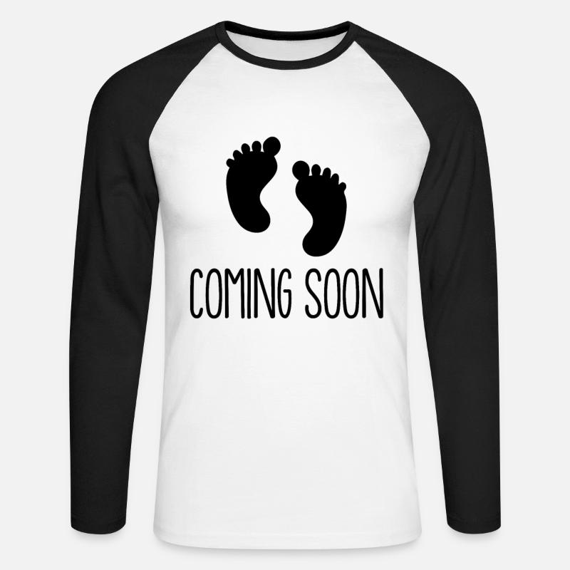 Demnächst - Unisex Baseballshirt langarm - Weiß/Schwarz