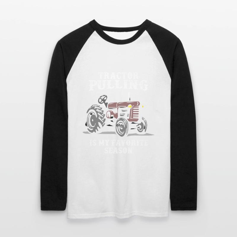 tractor pulling, tractor pulling tractor, pulling, Unisex Long Sleeve Baseball T-Shirt