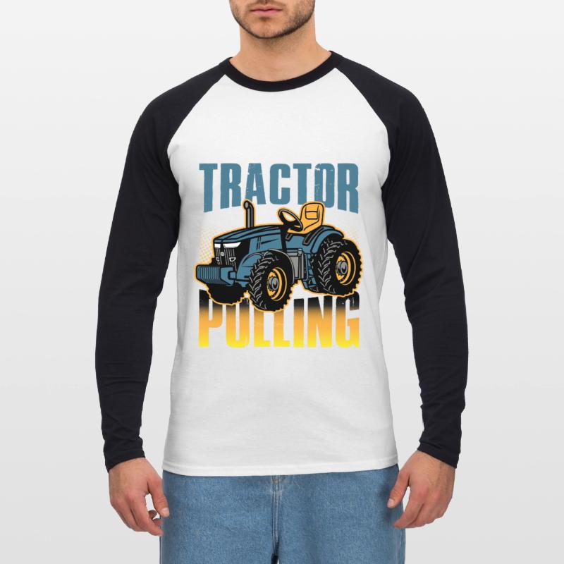 tractor pulling, tractor pulling pulling, racing, Unisex Baseballshirt langarm