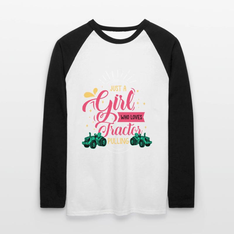 tractor pulling, tractor pulling pulling, drag, Unisex Baseballshirt langarm