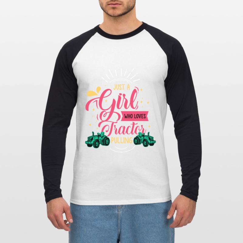 tractor pulling, tractor pulling, drag, Unisex Long Sleeve Baseball T-Shirt